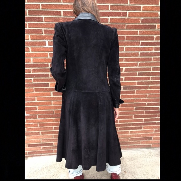 Vintage Gucci Suede & Leather Dress Coat - Picture 3 of 11